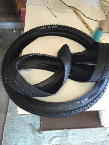 Tires on sewing station